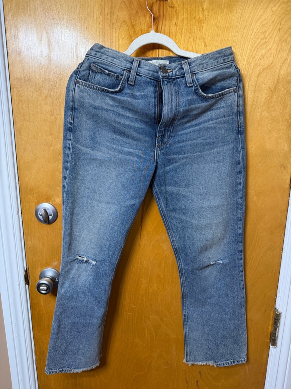 Joie Women's Distressed Mid Blue Straight Jeans